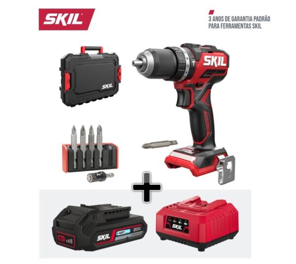 SKIL COMPACT APARAF/BERB C/PERCURSÃO BRUSHLESS 20V + 1XBAT 2,5AH E CARREGADOR 3075JA