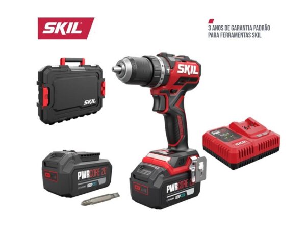SKIL COMPACT APARAF/BERB C/PERCURSÃO BRUSHLESS 20V + 2XBAT 4,0AH E CARREGADOR RAPIDO 3075HB