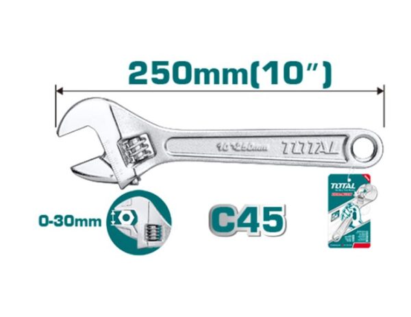 TOTAL - CHAVE INGLESA 10" 250MM "THT1010103"